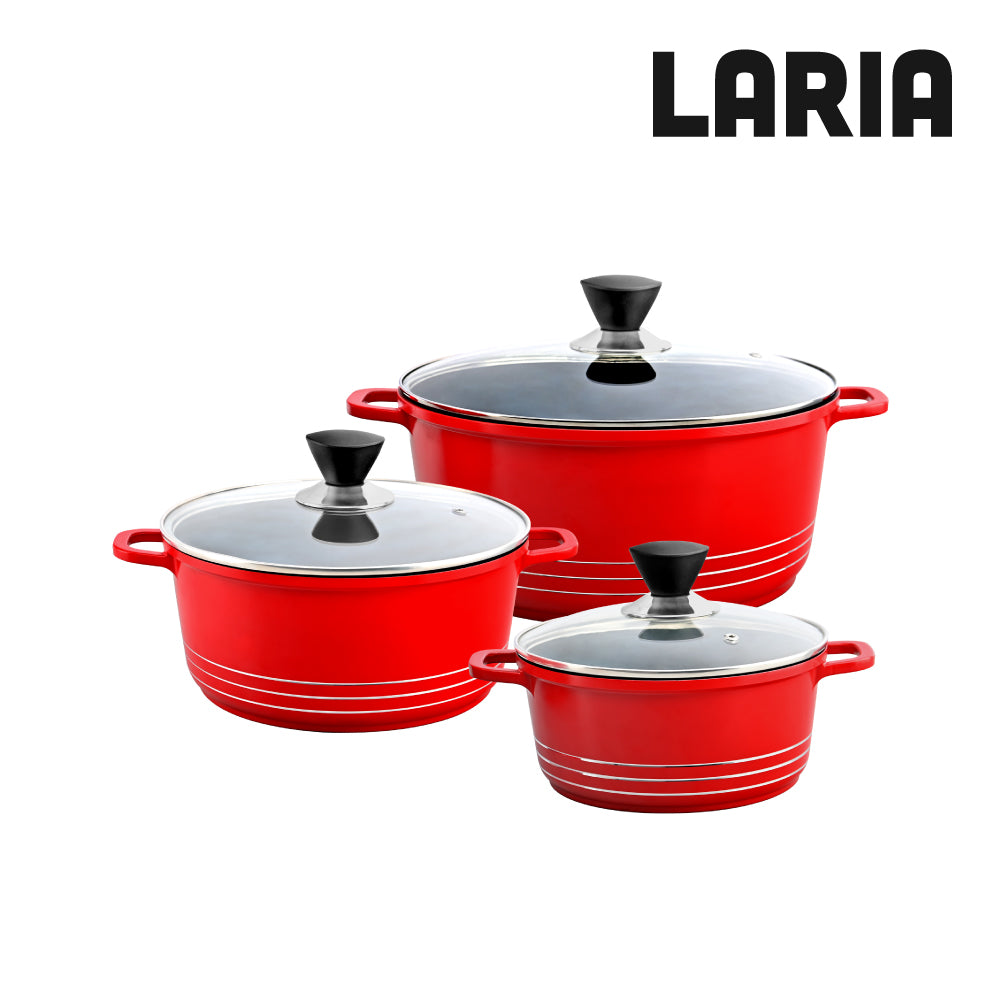 Laria Stockpot Set 3pc Red