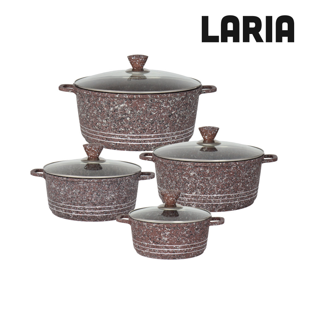 Laria Stockpot Set 4pc Brown Granite