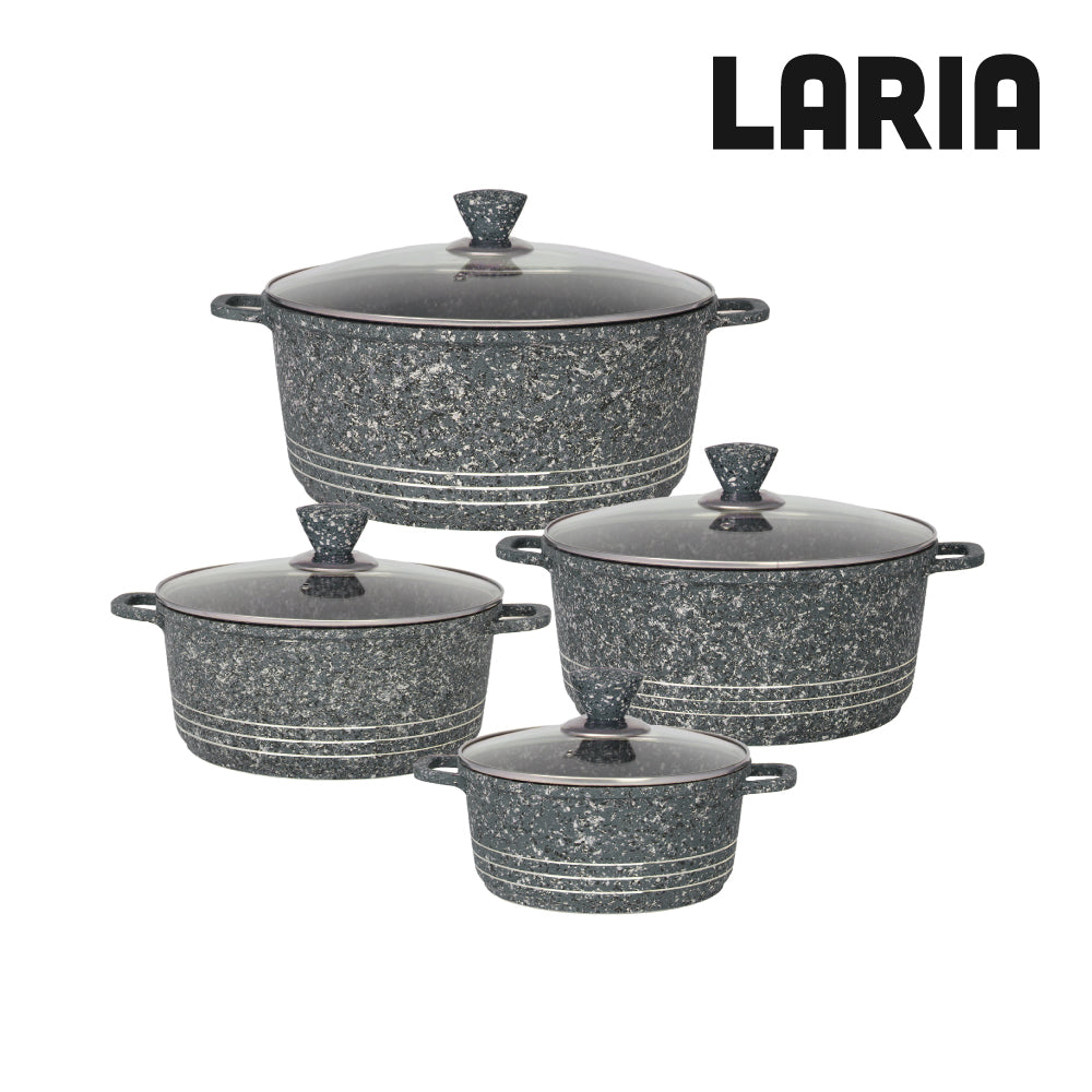 Laria Stockpot Set 4pc Grey Granite