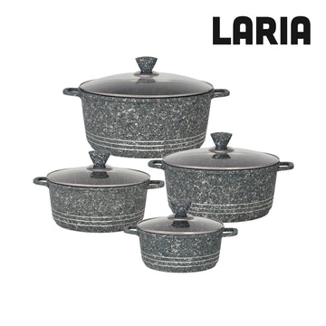Laria Stockpot Set 4pc Grey Granite