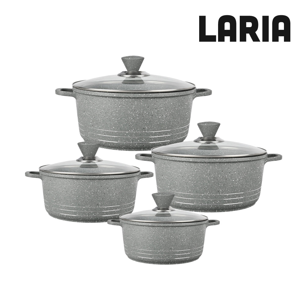 Laria Stockpot Set 4pc Grey Marbled
