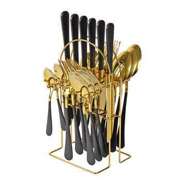 Cutlery Set 24pc Gold-Black