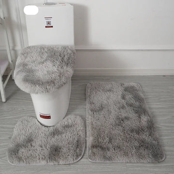 Three-pieces set Hairy Toilet Carpet