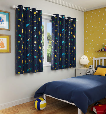 Infinity Metallic Print Kids Readymade Curtain