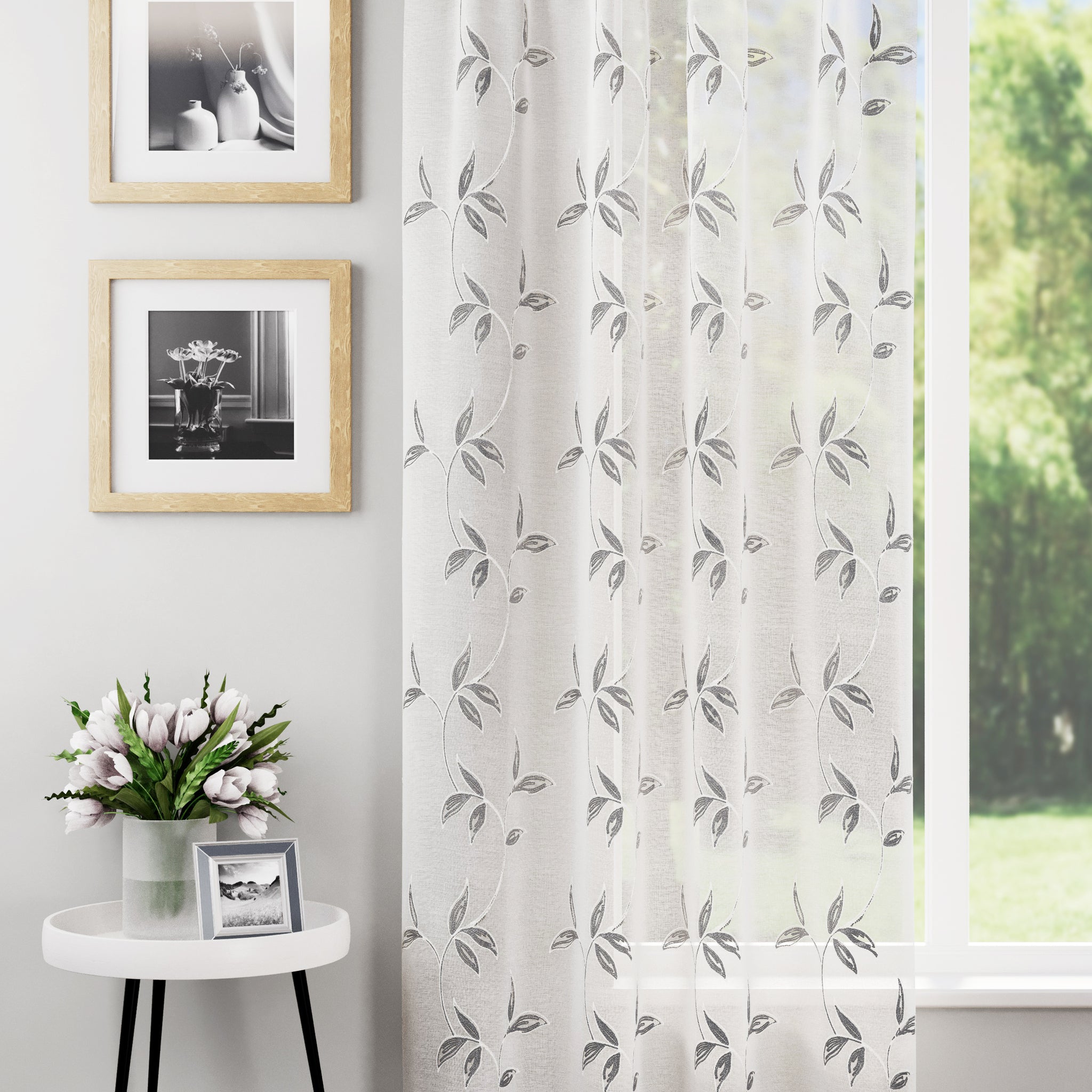 Oasis Leaf Design Voile Panel