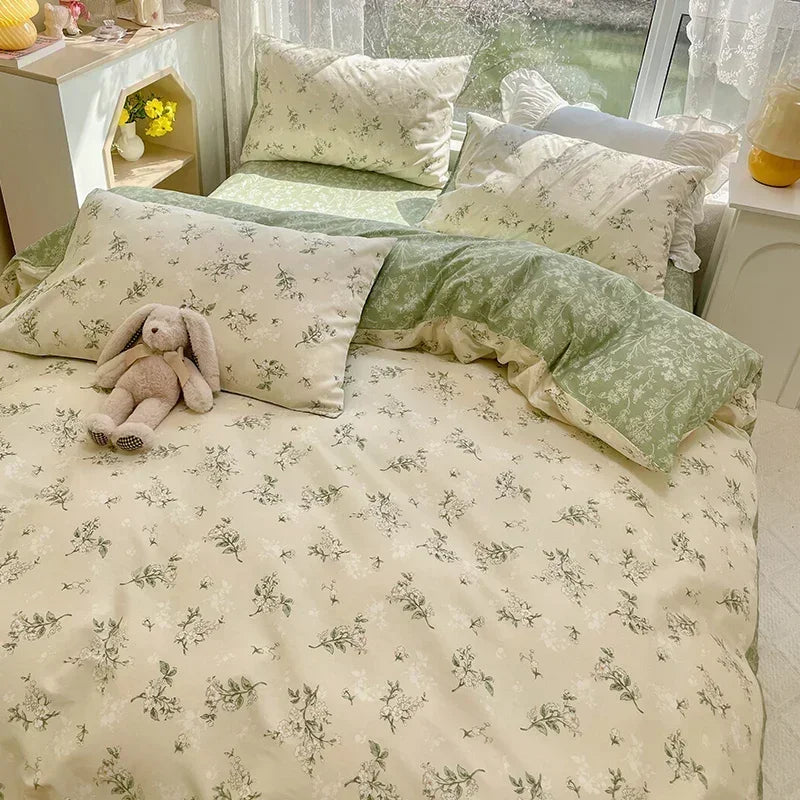100% Cotton Floral Duvet Cover Set